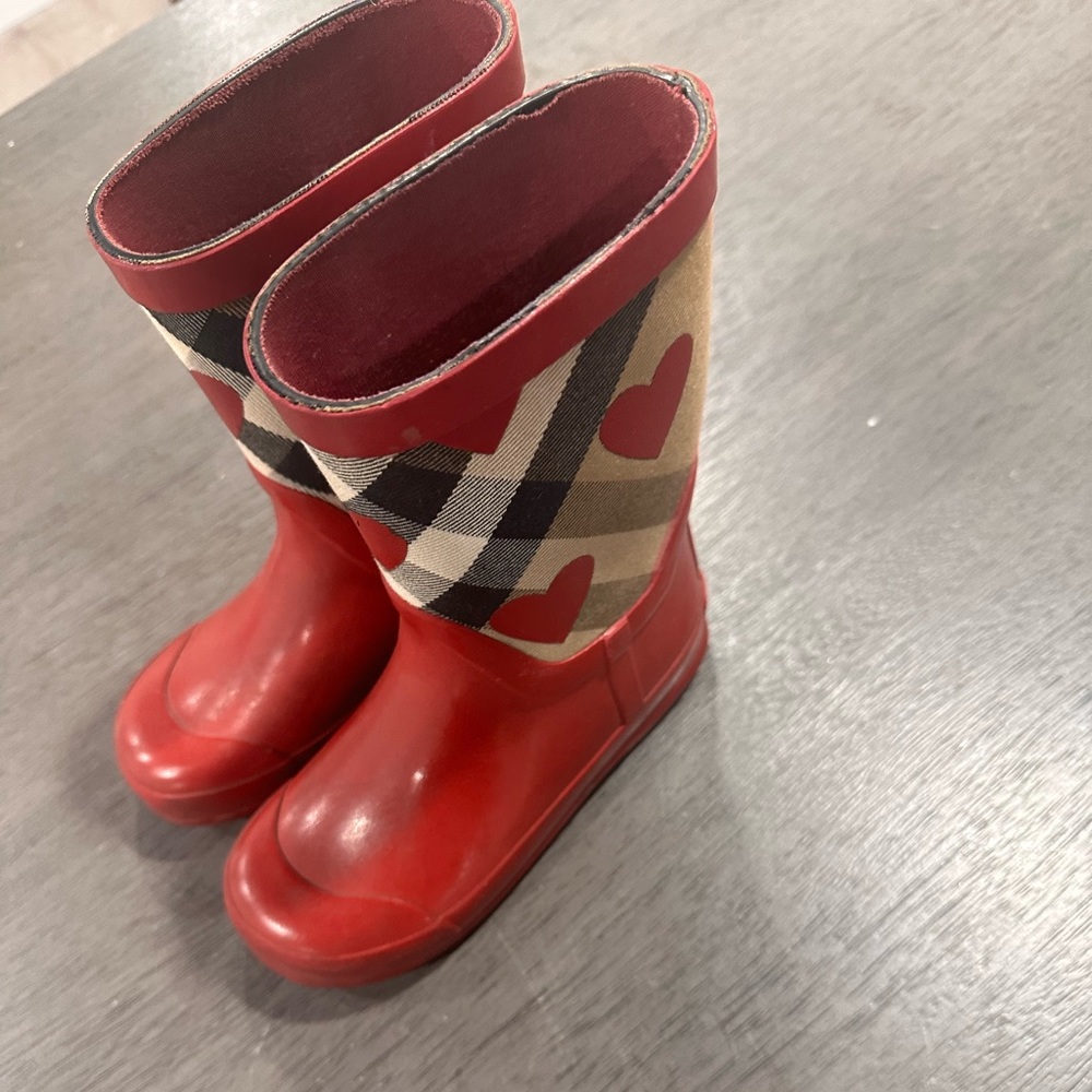 Authentic Burberry Toddler Nova Check Rain Boots